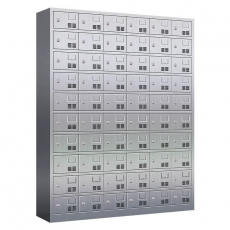 Modern Steel Lockers ,Ventilated, Metallic, 5-Wide or more, Locker Base Included, 48