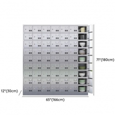 Modern Steel Lockers ,Ventilated, Metallic, 5-Wide or more, Locker Base Included, 48