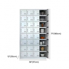 Modern Steel Lockers ,Ventilated, Metallic, 5-Wide or more, Locker Base Included, 48