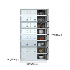 Modern Steel Lockers ,Ventilated, Metallic, 5-Wide or more, Locker Base Included, 48