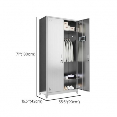 Stainless Locker ,2-Wide Compartments, Locker Base, 2 Doors