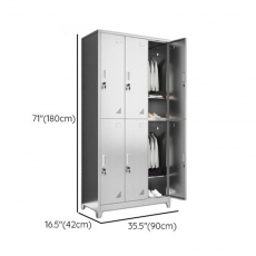Stainless Locker ,2-Wide Compartments, Locker Base, 2 Doors