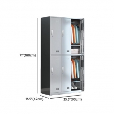 Stainless Locker, 3-Wide Compartments, Locker Base, 4 Doors