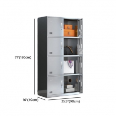 Stainless Locker, 3-Wide Compartments, Locker Base, 4 Doors