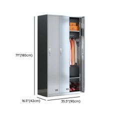 Stainless Locker, 3-Wide Compartments, Locker Base, 4 Doors