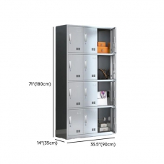 Stainless Locker, 3-Wide Compartments, Locker Base, 4 Doors