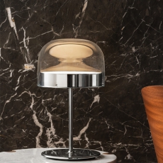 Mushroom Glass LED Metal Table Lamp