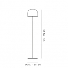 Mushroom Glass LED Metal Floor Lamp