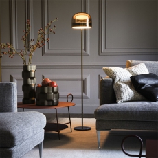 Mushroom Glass LED Metal Floor Lamp
